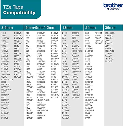 Brother TZe-344 - Standard adhesive - gold on black - Roll (1.8 cm x 8 m) 1 cassette(s) laminated tape - for Brother PT-D600, P-Touch PT-1880, D450, D800, E550, E800, P900, P950, P-Touch EDGE PT-P750