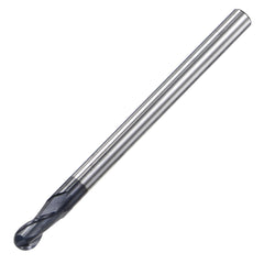 sourcing map Ball Nose End Mill 2mm Tip Radius Solid Carbide AlTiSin Coated CNC Router Bits 2 Flute Spiral Milling Cutter HRC45 with 4mm Shank 75mm (3-inch) Length