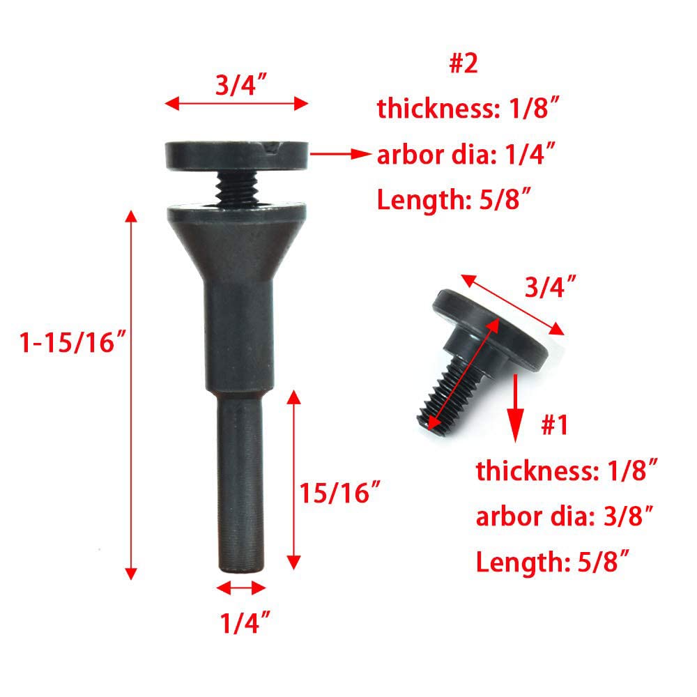 scottchen PRO Mounting Mandrel 3/8 inches & 1/4 inches Arbor Hole (4pack) for Type 1 Cut-Off Wheel 1/4 inches Shaft for Die Grinder Rotary Tool