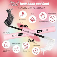 DIY Lash Extension Kit with 280 PCS 9-16mm Length 40D Curl Individual Lashes Clusters and Lash Bond and Seal Glue Remover Eyeliner Mascara Tweezers Lash Applicator Beginner Set