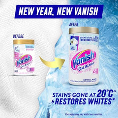 Vanish Gold Oxi Action Stain Remover and Whitening Booster Powder For Whites 1.5 kg, Removes Tough Stains Even at 20°C, Restores Whiteness of Greyed Fabrics (Packaging May Vary)