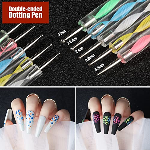 Teenitor Nail Art Kit with Nail Glitter, Nail Art Brushes & Nail Sticker for Gel Nails Art, Nail Gems Nail Accessories Tool for Teenage Girls, Nail Art Pens Nail Dotting Tool for Beginners