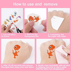 AOOWU Temporary Tattoo for Kids, 30 Sheets Kid Temporary Tattoos Sticker, Waterproof Fake Tattoo Set, Childrens Cartoon Dinosaur Tattoo Stickers for Boys Girls Dinosaur Theme Birthday Party Bag Filler