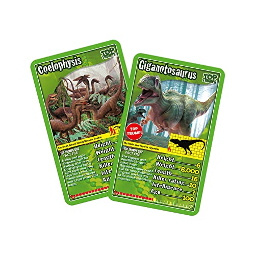 Top Trumps Dinosaurs Classics Card Game, Discover interesting facts in this educational packed game including the killer rating for a Tyrannosaurus Rex, makes a great gift for ages 6 plus