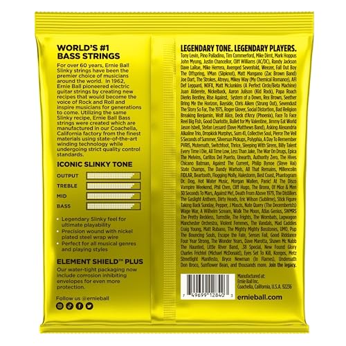 Ernie Ball Beefy Slinky Nickel Wound Electric Bass Guitar Strings - 65-130 Gauge