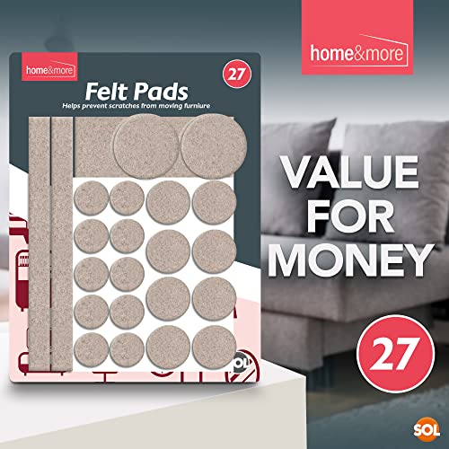 27pk Beige Furniture Pads Floor Protectors for Chairs   Felt Pads for Furniture Feet   Chair Leg Floor Protectors for Furniture Legs   Felt Furniture Pads   Chair Pads to Protect Floor, Chair Leg Pads