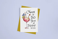 Cheers to 50 Years of Fabulous - Fun 50th Birthday Card For Women