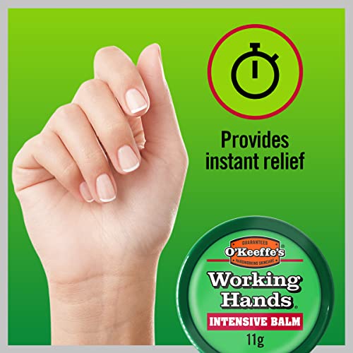 O'Keeffe's Working Hands Intensive Balm, 11g -Conditioning Hand Balm for Extremely Dry, Cracked Hands   Ideal for Fingertips, Nail Beds, Cuticles & Knuckles