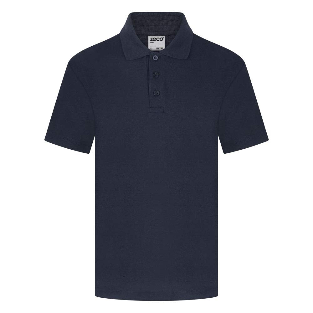 ZECO Kids Short Sleeve School Polo Shirt Navy Blue