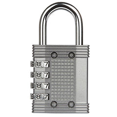 FortLocks Padlock Set - 4 Digit Combination Lock for Gym Outdoor & School Locker, Fence, Case & Shed – Heavy Duty Resettable Set Your Own Combo – Waterproof (Silver, 2 Pack)