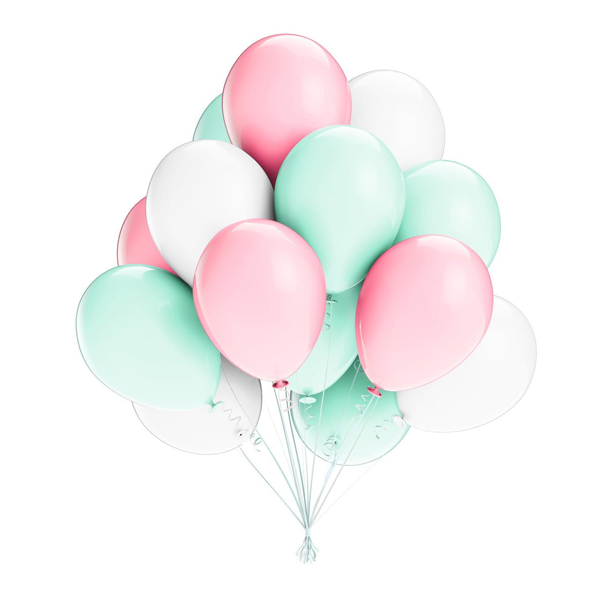 SimpleWild Premium 10-Inch Pastel Pink, Mint Green & White Balloons Mix - Large & Durable, Helium-Quality Latex Baloon for Birthday Decoration, Balloon Arch Kit and Celebrations - Pack of 50