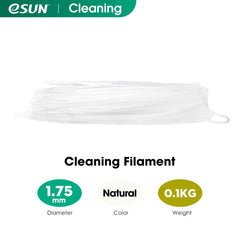 eSUN Cleaning Filament 1.75mm, 3D Printer Cleaning Filament, Prevent Nozzles and Extruders Clogging, 100g Spool 3D Printing Filament for 3D Printers, Natural