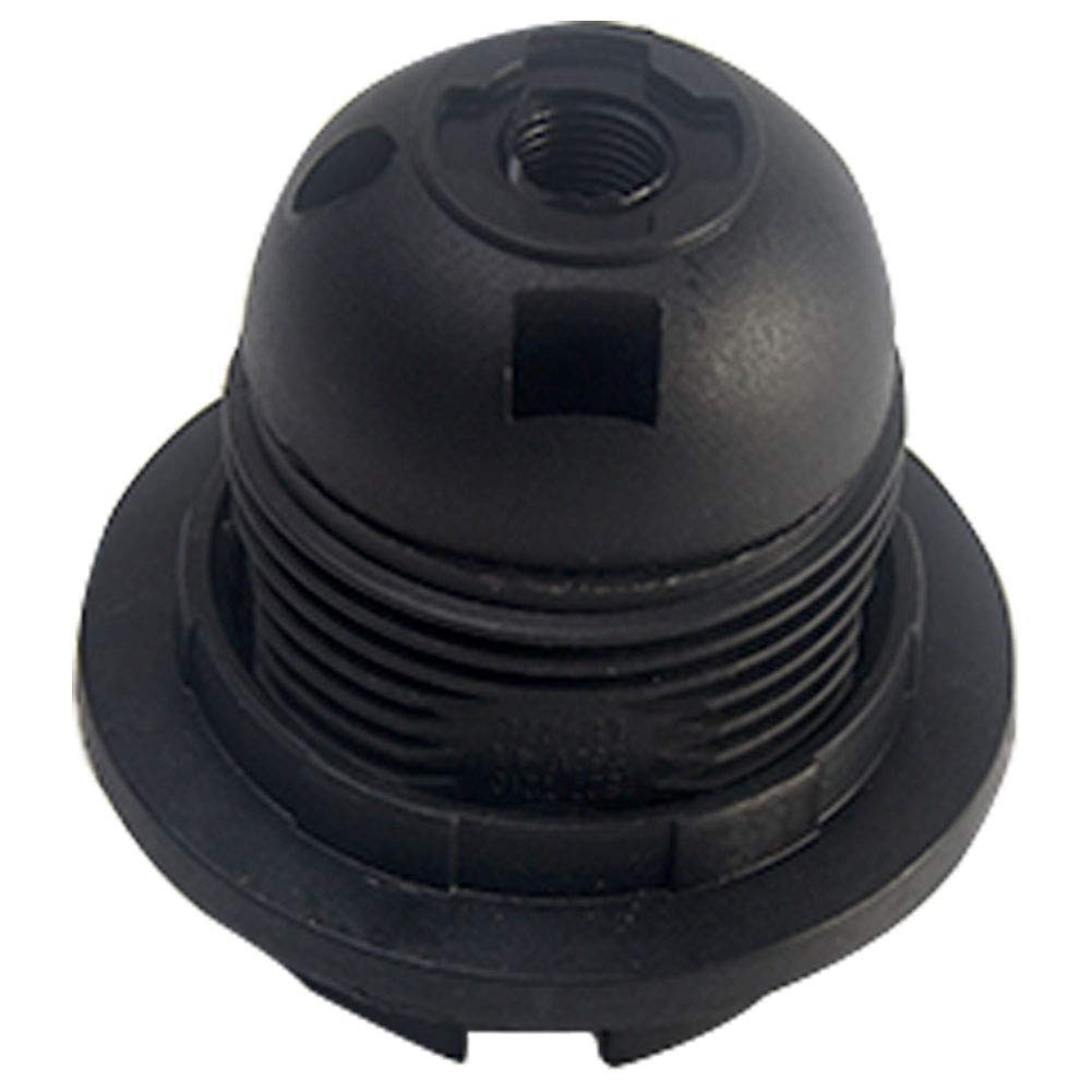 E27 Bulb Holder Edison Screw ES E27 Lamp Holder Practical Lamp Pendant Holder - Plastic Lampshade Ring Adapter(Black)