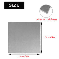 DARENYI Stainless Steel Sheet 3mm 304 Stainless Steel Plate Sheet 10 x 10cm Sheet Metal for Repairing, Welding, Project, Crafting