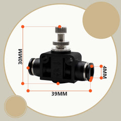 Bwintech 5 Pcs 4mm Tube OD Air Flow Control Valve,Union Pneumatic Speed Control Flow Controller PSA-04 Straight Union Push to Connect Tube Fitting Regulator Valve