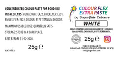 Colour Flex White Extra Concentrated Food Colouring Paste, Vibrant Edible Colour For Buttercream, Chocolate, Sugarpaste, Icing, Fondant, Royal Icing, Cake Mix and More - 25g