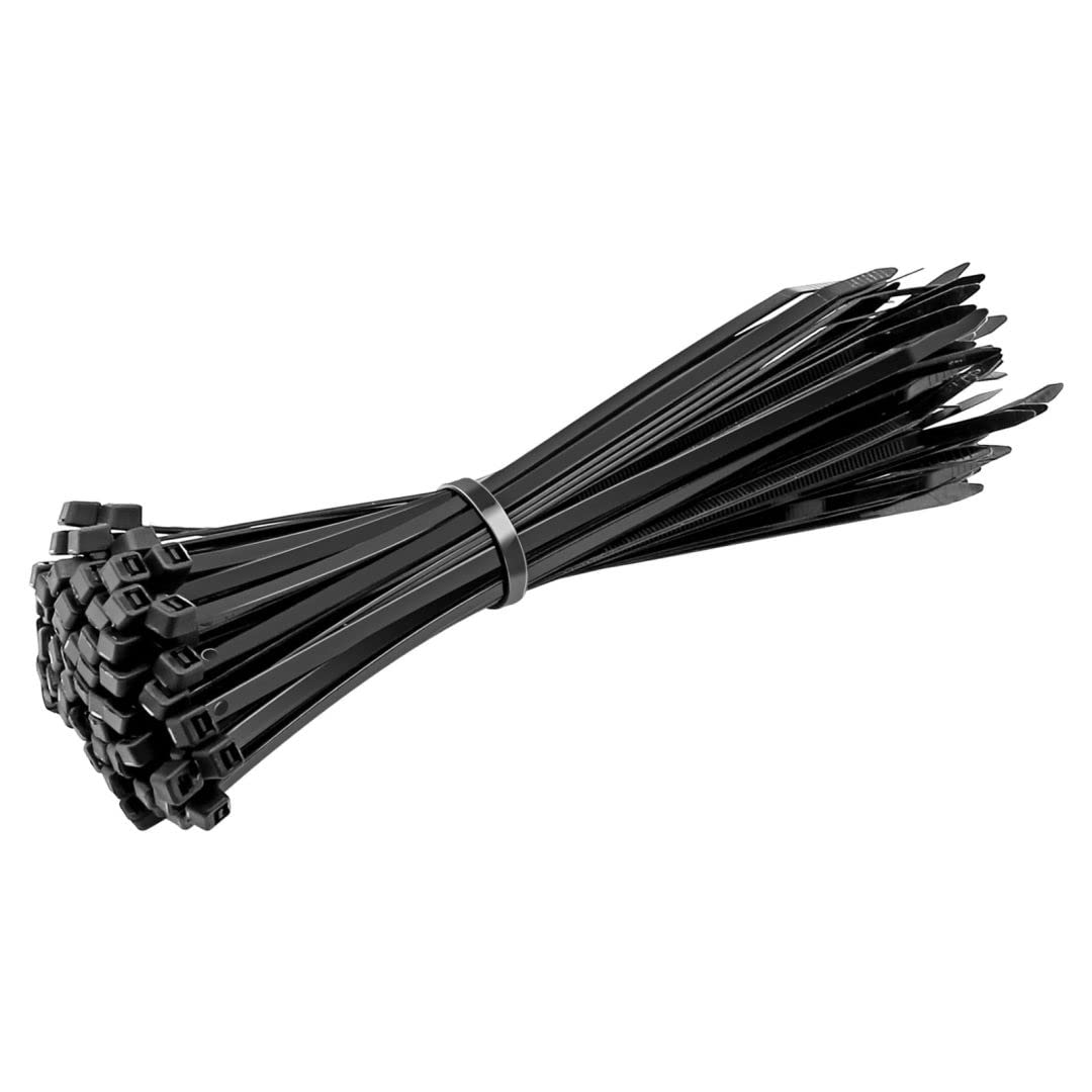 Black Cable Ties, 80mm x 2.5mm, Pack of 100, Premium Nylon Zip Ties, Multi-Purpose Plastic Tie Wraps, Secure Self-Locking Mechanism, for Home, Garden, Workshop, Office and DIY