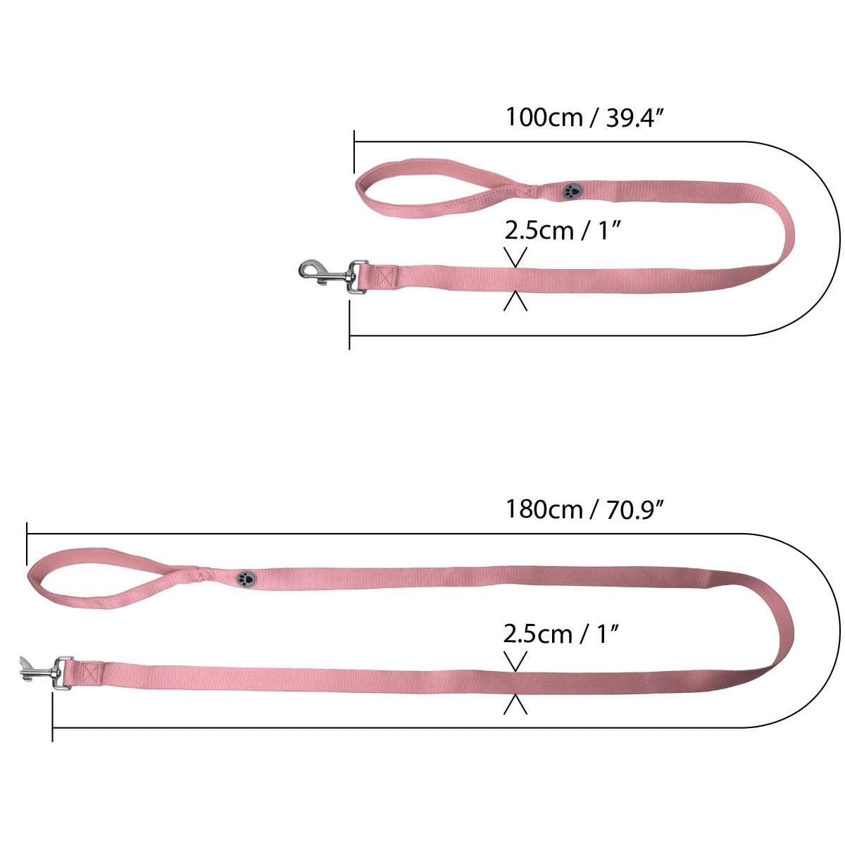 iGadgitz Home U7157 Padded Dog Lead, Padded Handle Dog Lead, Padded Dog Leash -Pink -100cm (1m) 3ft 4 inches