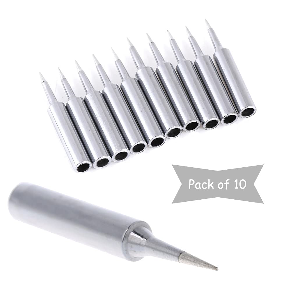 Saipor 10pcs 900M-TI Soldering Iron Tips Solder Iron Replacement Tip for 900M Station Tool for Hakko, TENMA, ATTEN, Quick, Aoyue, Yihua Soldering Station(900M-T-I)