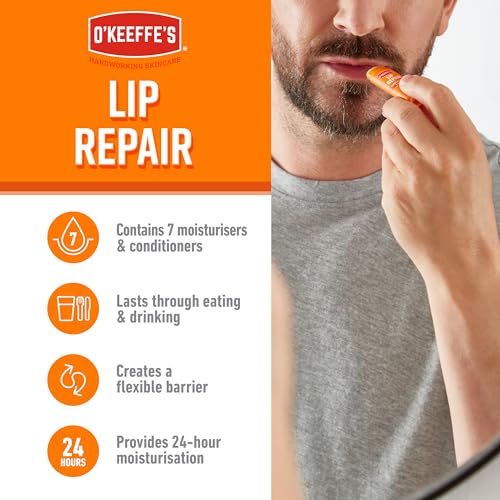 O'Keeffe's Lip Repair Unscented Lip Balm 4.2g (Pack of 6)