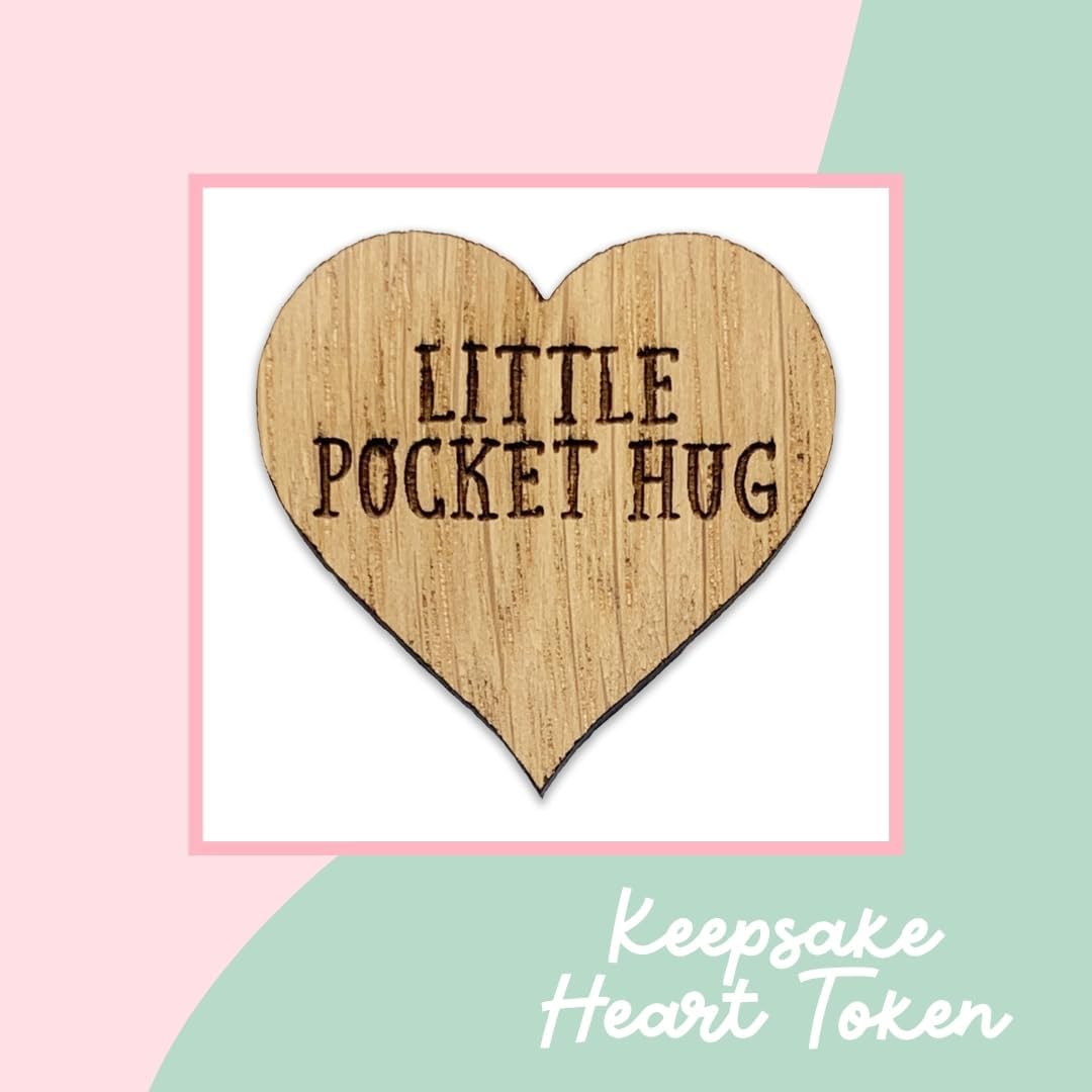 Life is Tough so are You, Little Pocket Hug Token – Handmade Wooden Heart on Special Wallet Card Keepsake - 5.5 x 8.5 cm   Send a Hug, Postable Gift   Small Gift under 5 pounds for positivity, friends