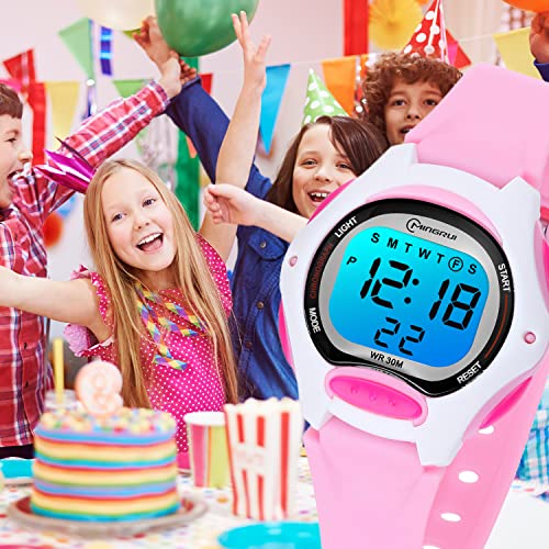 Edillas Kids Watches Digital for Girls Boys,7 Colors Waterproof Learn Time Watches for Child Sport Outdoor Multifunctional Wrist Watches with Stopwatch/Alarm