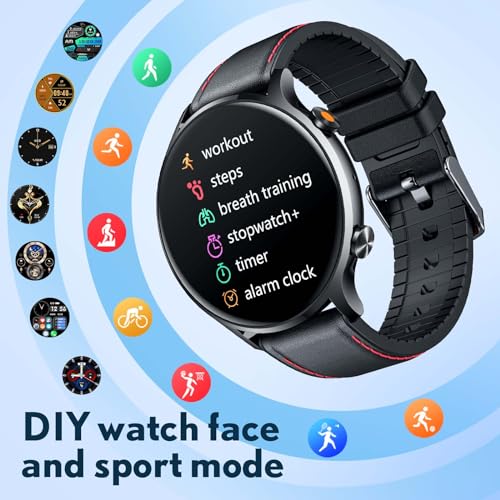 Smartwatch Fitness Watch Bluetooth Call - 1.39 inches Smart Watch for Men with Heart Rate Oxygen Blood Pressure Sleep Monitor 114 Sports Modes Step Counter Activity Trackers Compatible with Android iOS