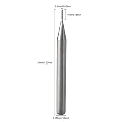 Timelee 1/8 inches Shank CNC Router Bits 0.5mm Cutting Diameter Carbide End Mill Engraving Milling Cutter CNC Bits for PCB Machine Pack of 10