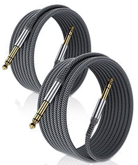 Elebase 1/4 Inch TRS Instrument Cable 3M 2-Pack,Straight 6.35mm Male Jack Stereo Audio Interconnect Cord,6.35 mm Balanced Line for Electric Guitar,Bass,Keyboard,Mixer,Amplifier,Amp,Speaker,Equalizer