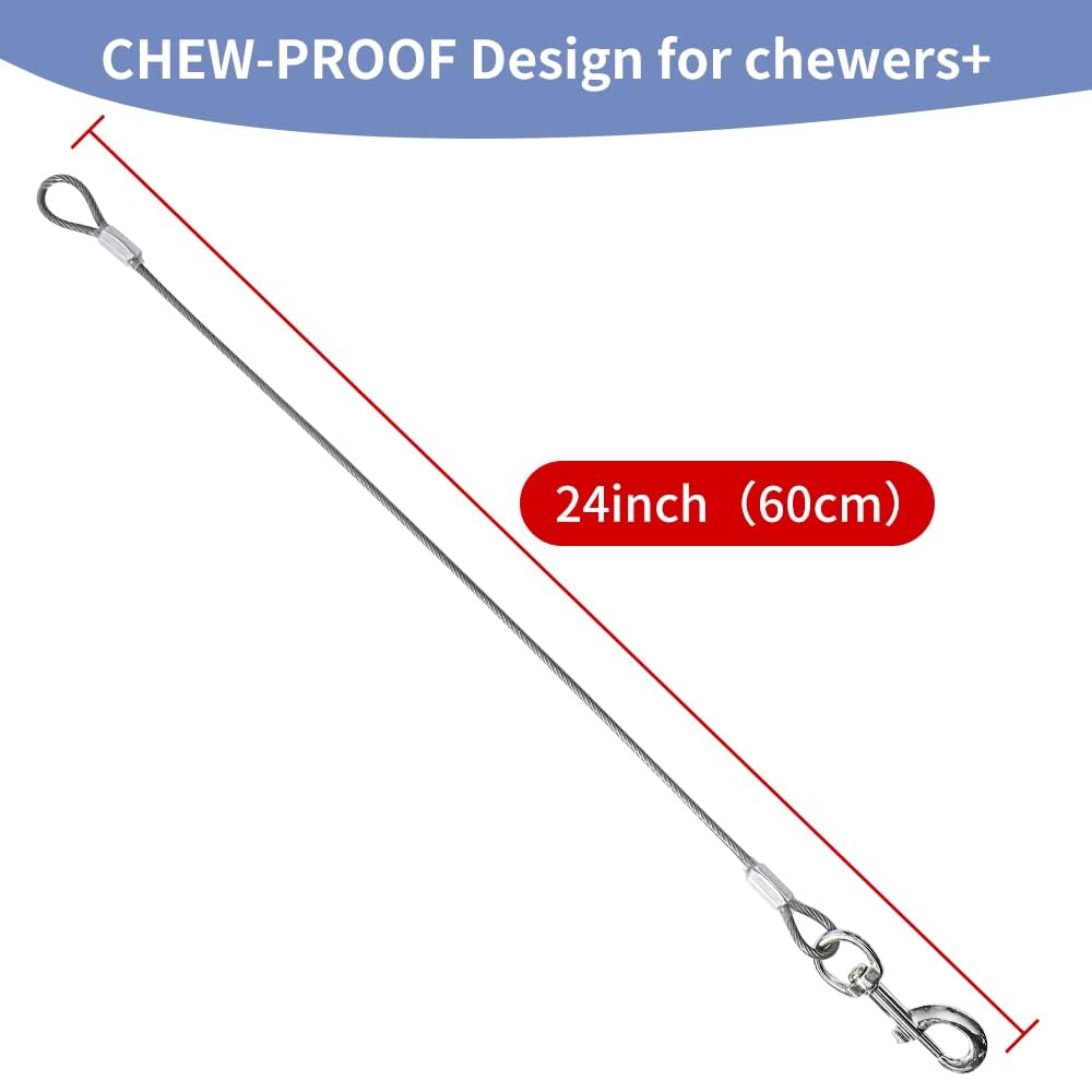 Mi Metty Chew Proof Dog Leash Extension Rope for Basic Walking Leash, Long Training Leash, Work with Any Leash & Collar & Harness,Non-Tangle Connect Leash