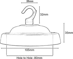 LEDSone Vintage Single Out Ceiling Rose Hook Plate for Light Fitting Chandelier, 105mm Metal Antique Side Fitting Ceiling Plate with Accessories (Matt Black)