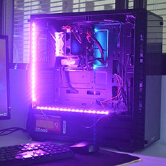 Ubanner PC LED Flexible Light Strip Computer Lighting Pink with Magnetic for PC Case Computer Lighting Kit