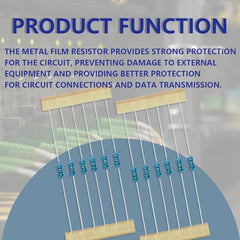 Innfeeltech 100 Pcs 1/4W 1% Tolerance 200 Ohm Metal Film Resistor Resistance for DIY Project and Experiments