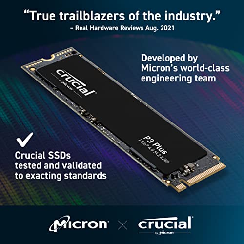 Crucial P3 Plus 500GB M.2 PCIe Gen4 NVMe Internal SSD - Up to 4700MB/s - CT500P3PSSD8