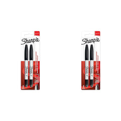 Sharpie Twin Tip Permanent Markers   Fine & Ultra-Fine Points   Black   2 Count (Pack of 2)