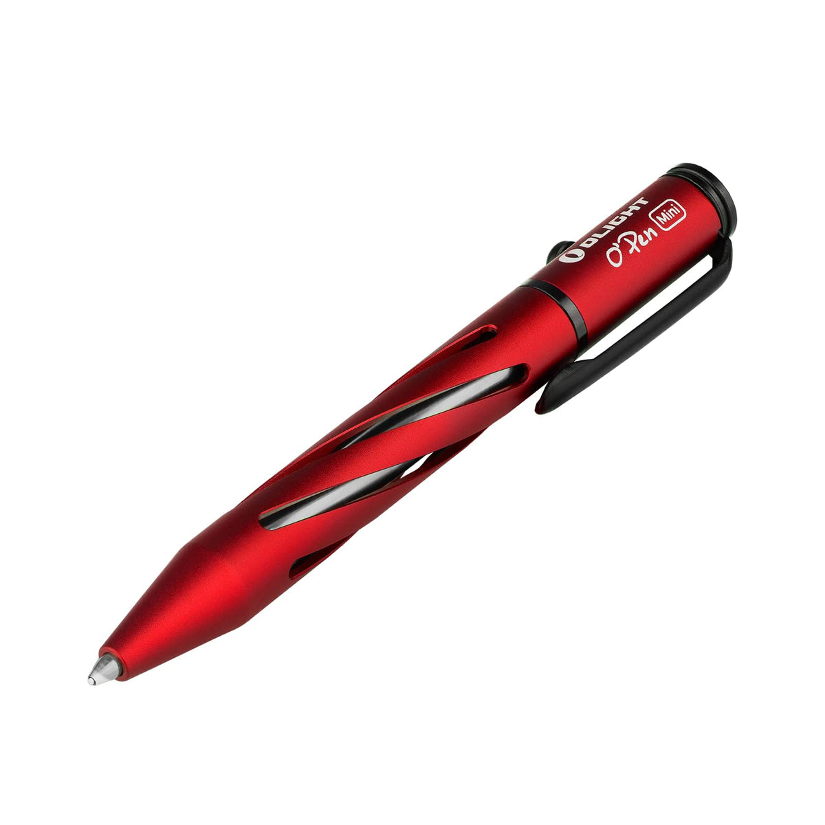 OLIGHT O'Pen Mini Ballpoint Pen, Replaceable EDC Black Ink Pens By Bolt Action for Office, Working, Writing, Construction Work (Red)