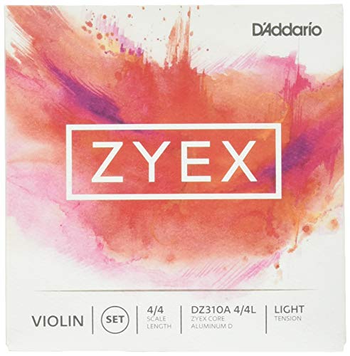 D'Addario Zyex Aluminum D 4/4 Scale Light Tension Violin String Set