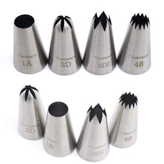 Large Cake Decorating Piping Tips, 4 Pack Stainless Steel Piping Nozzle Cake Decorating Pastry Tips Tool