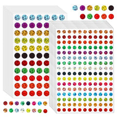 2530 Pcs Shinny Round Dot Stickers Laser Color Coding Labels Glitter Circle Dot Labels 16 Colors Colorful Coding Label Sticker for Home Office Students