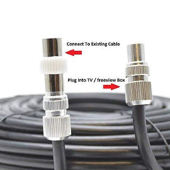 SSL Satellites Fully Assembled Digital TV Aerial Cable Use Extension Kit with Male - Male Connections - for Freeview, Freeview HD 4K TV - 5 Meter, Black