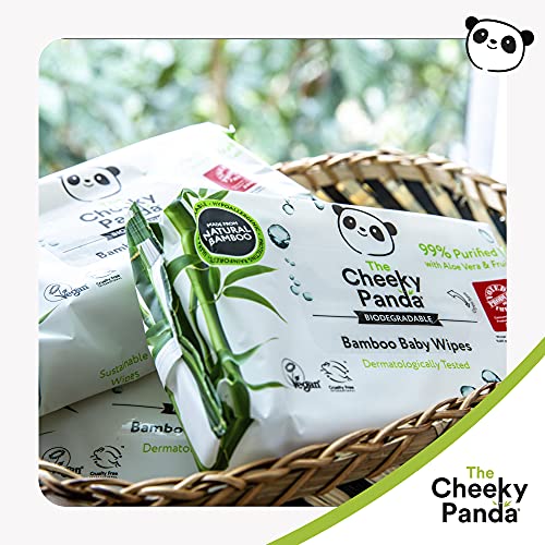 The Cheeky Panda Bamboo Biodegradable Baby Wipes   99% Purified Water, Suitable for Sensitive Skin   Dermatologically Tested