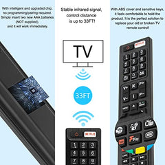 Universal Replacement for Hitachi/Bush/Polaroid TV Remote Control, RC4848F Remote Control Compatible with Hitachi/Polaroid/Bush Smart TVs, with 3 Popular Shortcut Buttons, No Setup Required