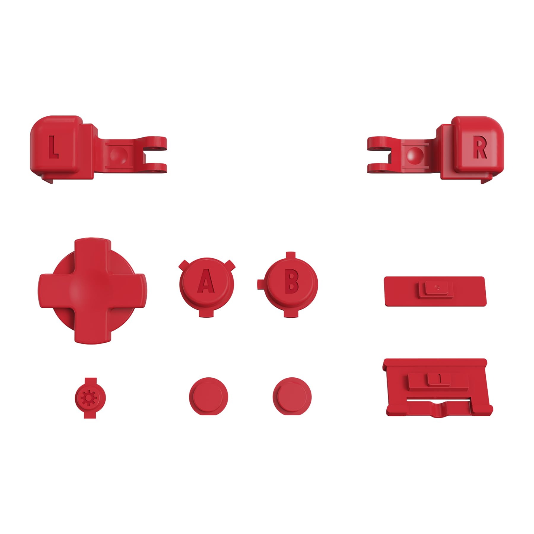 eXtremeRate Passion Red Custom Full Set Buttons for Gameboy Advance SP, Replacement A B L R Button Power On Off Volume Button D-pad Key for GBA SP Console - Console NOT Included