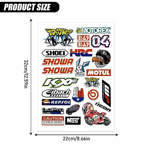 DINGFENG Motorbike Stickers, Motorcycle Stickers, Funny Car Stickers, Motocross Stickers, Motorbike Helmet Stickers Cartoon Decals for Skateboard Laptop Bicycle Helmet(Eagle)