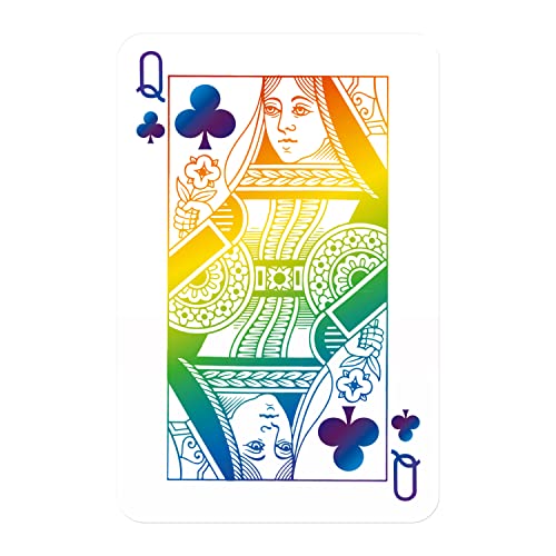 Waddingtons Number 1 Rainbow Playing Card Game, brighten your favourite games including Snap and Poker with this deck, perfect travel companion, gift and toy for boys, girls and adults Aged 6 plus