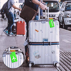 Silicone Luggage Tag with Name ID Card Perfect to Quickly Spot Luggage Suitcase by Ovener (Green 2 Pack Tags)