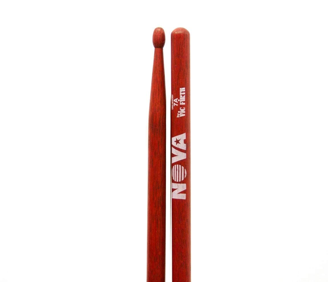 Vic FIrth - NOVA Drumsticks - 7A - Wood Tip - Red