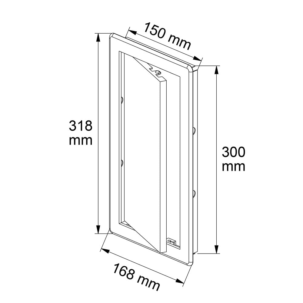 Awenta 150 x 300 mm Plastic Access Panel Door - White Opening Flap Cover Plate - Inspection Hatch - Door Latch - Concealed Hinge - Removable Door - Paintable Smooth Surface (6 x 12 Inches)