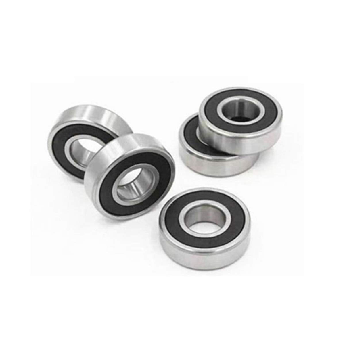 2 Pcs Deep Groove Ball Bearing Rubber Cover Bearing Ball Bearings 608RS 8x22x7mm Pre-Lubricated Bearings High-Carbon Steel Silver