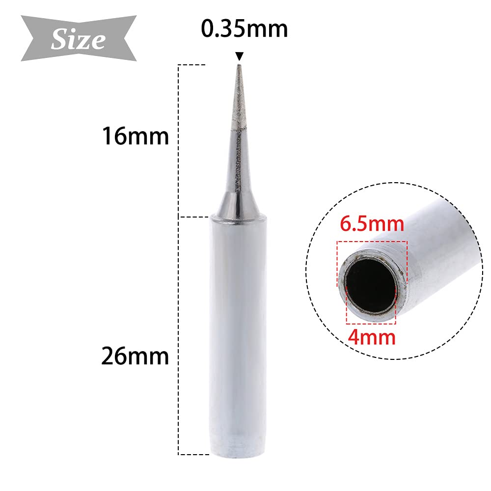 Saipor 10pcs 900M-TI Soldering Iron Tips Solder Iron Replacement Tip for 900M Station Tool for Hakko, TENMA, ATTEN, Quick, Aoyue, Yihua Soldering Station(900M-T-I)